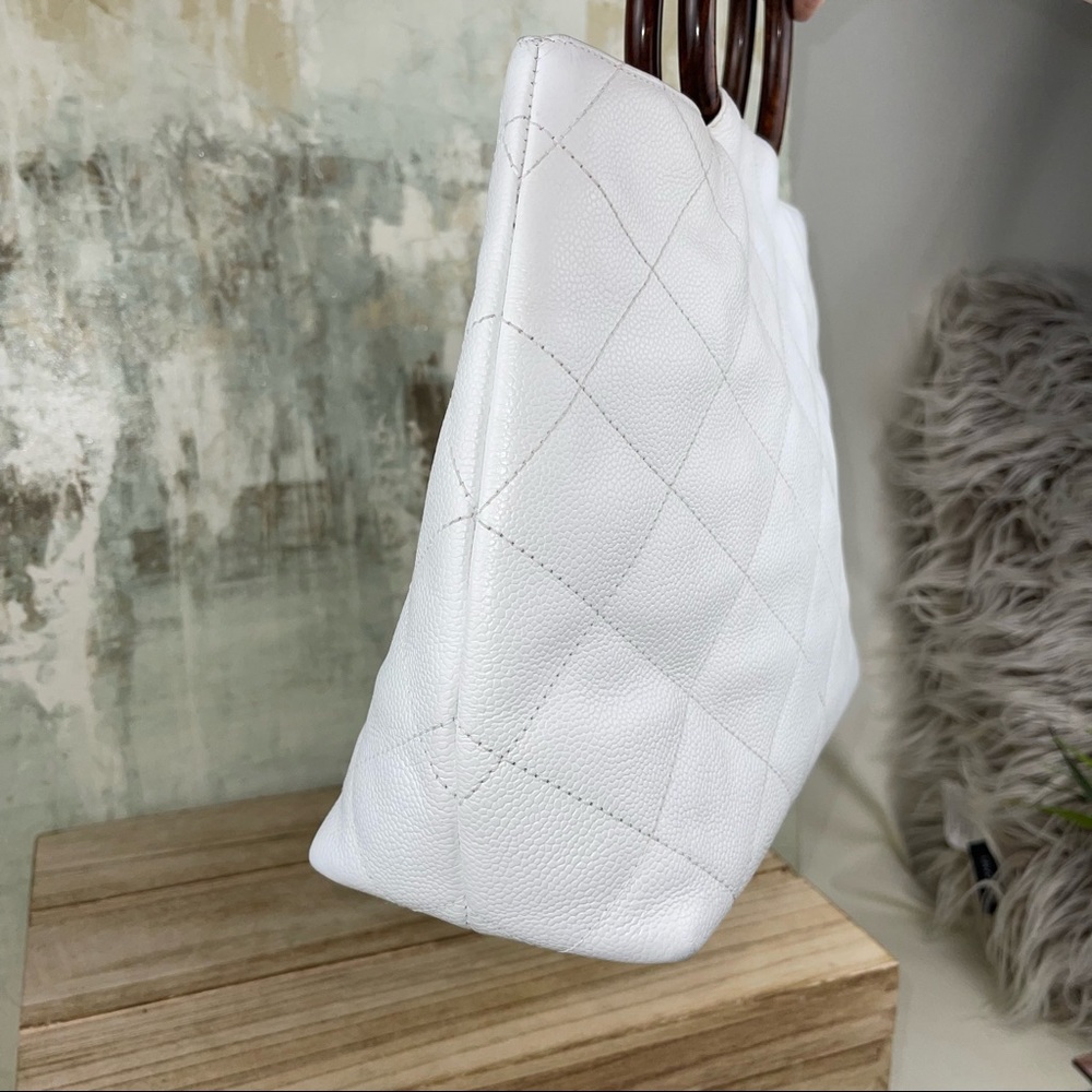 Chanel Woden CC Caviar White Bag - Picture 3 of 16